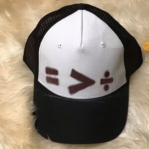 NWT “EQUAL is GREATER THAN DIVISION” Black & White with Brown Trucker Hat